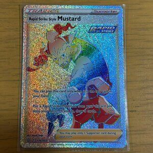Pokémon Rapid Strike Style Mustard Card - Battle Styles - #170/163 -Rainbow Rare